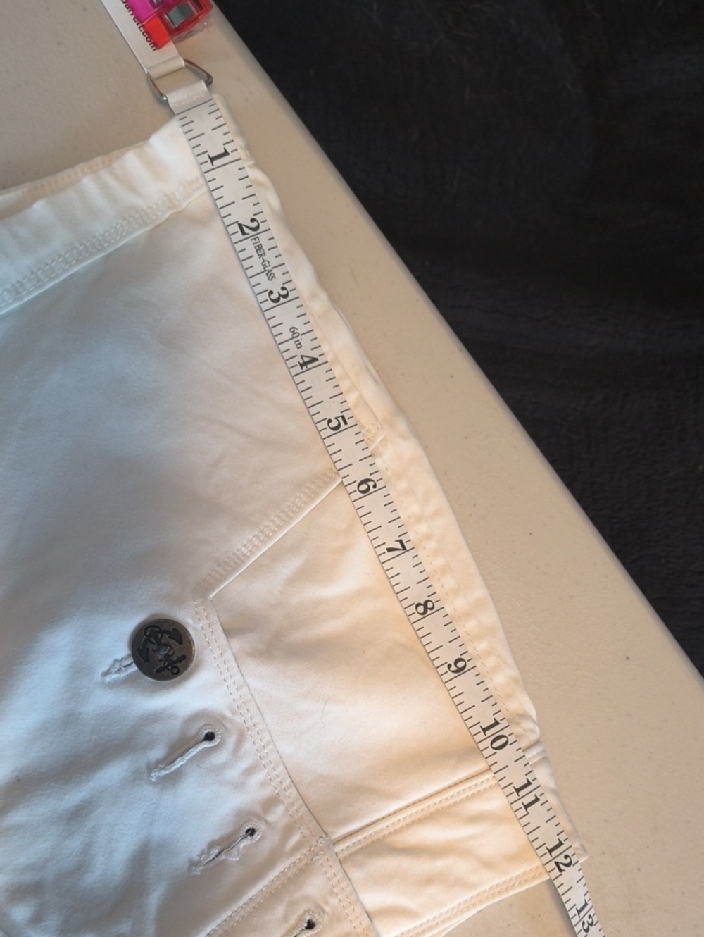 Express High Waist Cream Button Shorts - Picture 12 of 14